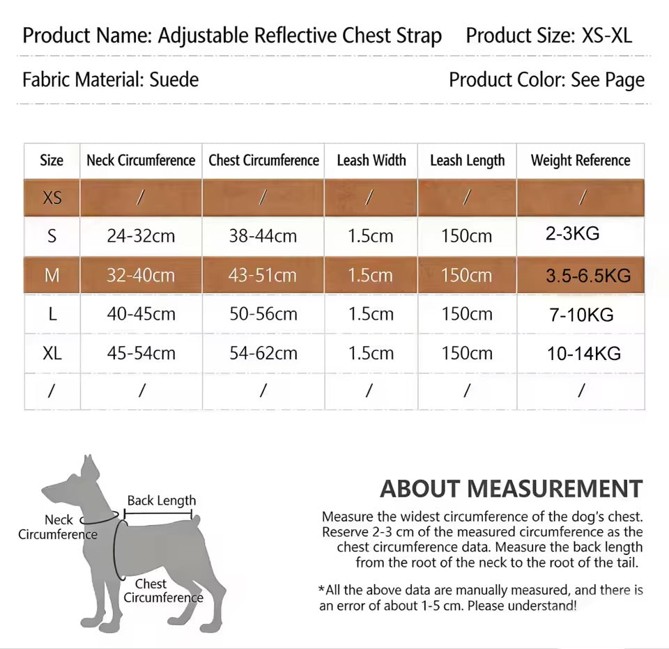 Adjustable Dog Harness & Leash Set for Small Dogs