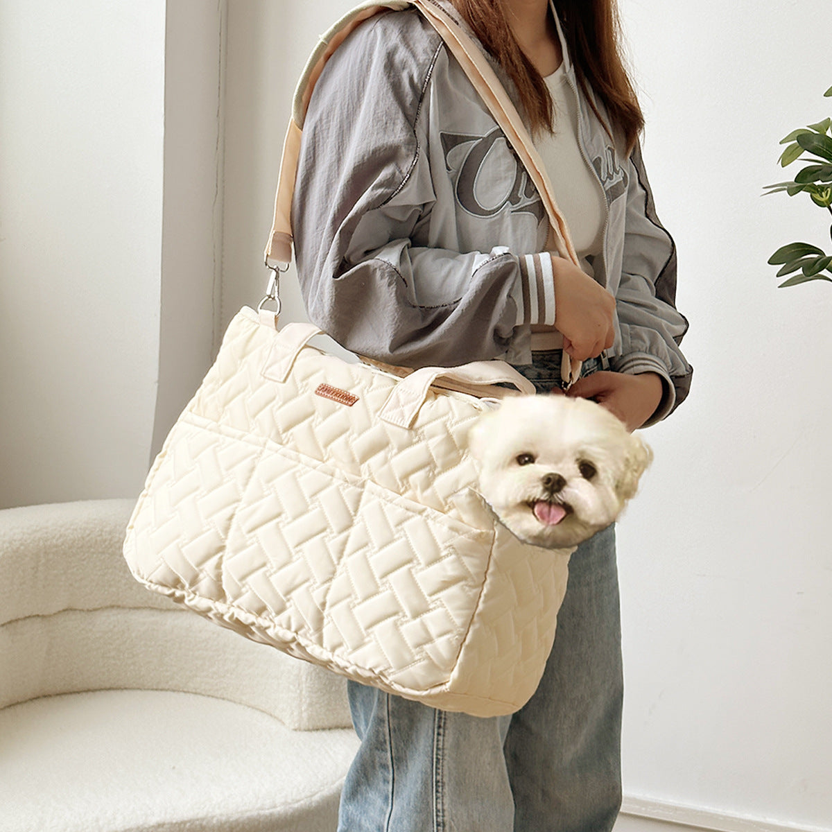 Breathable Canvas Pet Carrier for Cats & Dogs