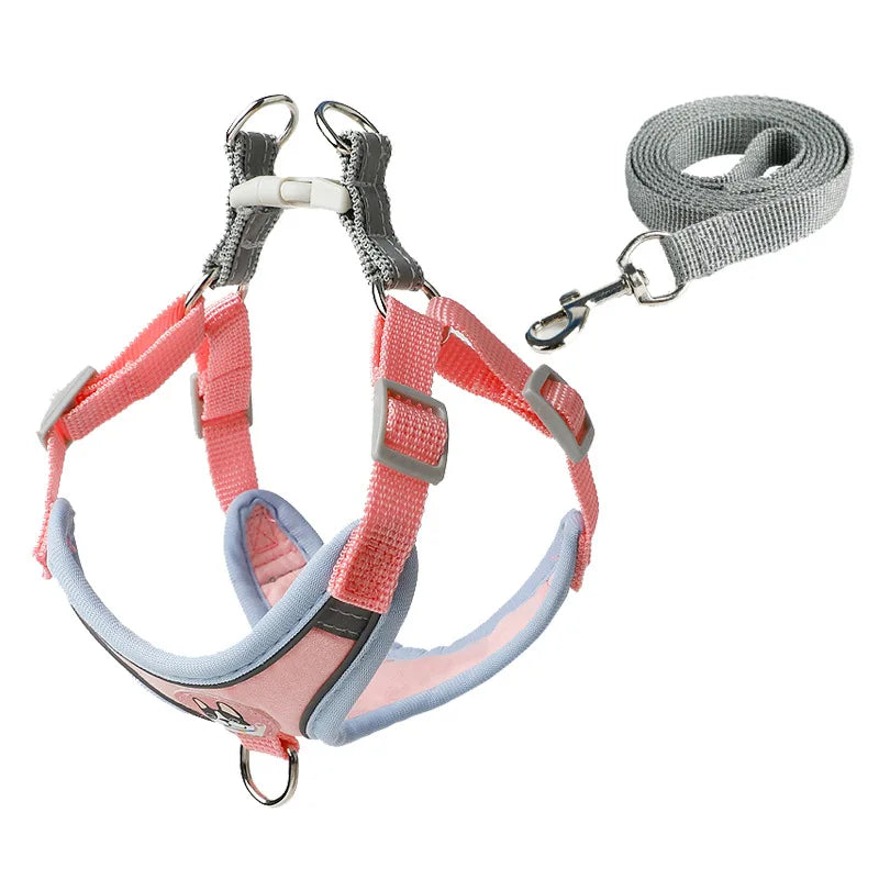 Adjustable Dog Harness & Leash Set for Small Dogs