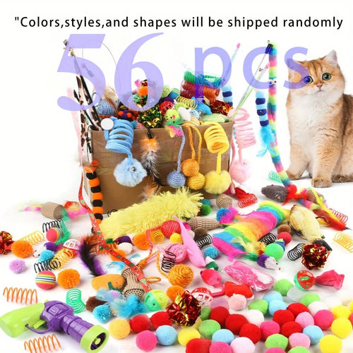 56/28/14 PCS Cat Toys Variety Pack